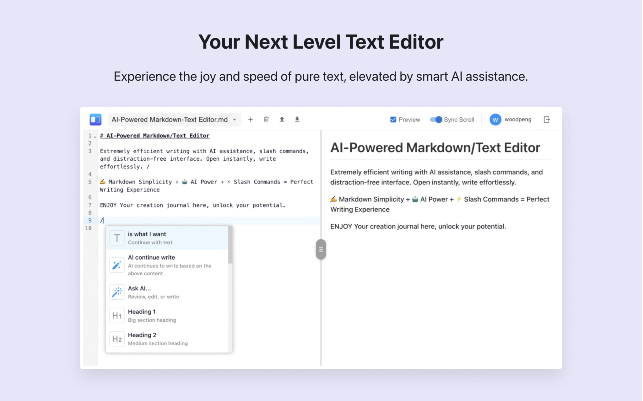 AI-Powered Markdown/Text Editor-img1